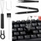 Rixotix Kit d'outils de retrait de touches, 6 pièces de touches, interrupteur, extracteur de clavier, kit de nettoyage, outil de retrait de touches, pince à épiler pour claviers mécaniques