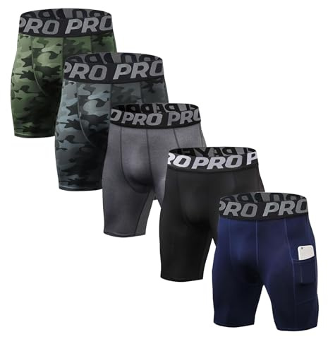 BEGIANT Pantalones cortos de compresión para hombre, para deporte, Ondergoed, con telefoonzakken voor para correr, gimnasio, entrenamiento, fietsen, antichafing, corte atlético