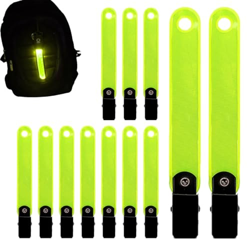 Jaktspårsmarkörer med klämmor - 12-pack reflekterande trädmarkörer med hög synlighet | Vattentät PVC-spårtejp med klämmor, signalband för spårning