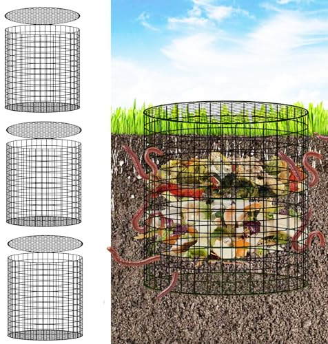 3 contenitori staccabili per compostaggio di vermi per giardino, allevamenti sotterranei di vermi per riciclare i rifiuti alimentari della cucina (30 x 30 cm)