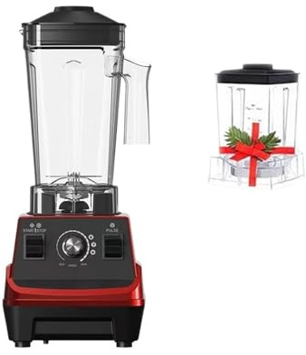 Frullatore da cucina ad alte prestazioni, frullatore ad alta potenza da 1800 W, 1,8 l e 0,6 l, doppio contenitore, 2 pezzi Facile Da Usare(G5001 RED)