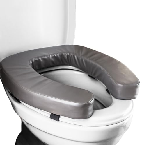 WC-Erhöhungen - Ergonomisch Wasserdicht Tragbar Gepolsterter Sitz Lift Assist mit Komfortabel Design Badezimmer Zubehör Toilettenhilfe mit Stabiler Struktur Sitzerhöhung für Ältere, Behinderte und