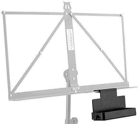 Classic Cantabile NSA-20 Ablagebox für Notenständer (wird einfach an Notenpult gesteckt, mit aufsteckbarem Rahmen, Moosgummiboden) Schwarz