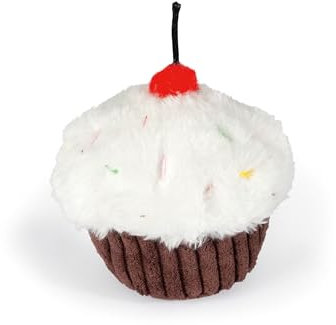 Karlie Katze Cup Cake - Katzenspielzeug - Textil - Weiß/Braun - 9x7x7 cm