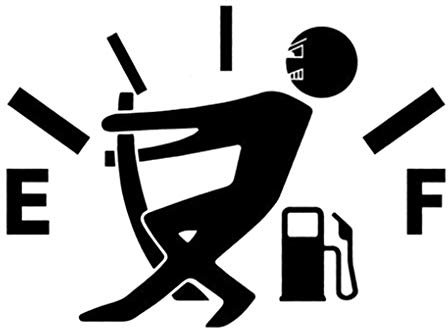 Design divertente con indicatore di benzina adesivo per serbatoio carburante dell’auto, decorazione consigli di decorazione 13*9.5cm nero