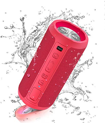 Ortizan Bluetooth Lautsprecher mit Licht, Musikbox Tragbarer Bluetooth Box mit IPX7 wasserdicht, Dualen Bass-Treibern, 30h Akku, Freisprechfunktion für Phone, Draußen