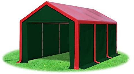 Stabilezelte Partyzelt 3x6m Modular Professional PVC 500 g/m² geschlossen ROT GRÜN