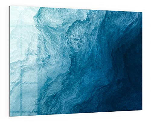 DEQORI Glas-Magnettafel | 120x90 cm groß | Motiv Aufgewühlte Wellen | Memo-Board aus Glas | Magnetboard inkl. Magnete, Stift & Tuch für Küche & Büro | Tafel magnetisch & beschreibbar