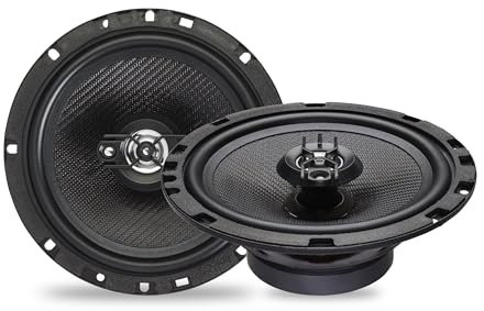 Caliber Haut Parleur Voiture - 2X Enceinte Voiture 120W - FM - SD - USB - AUX - 30 mm Mylar Dome Tweeters - Noir - 6,5 Pouces
