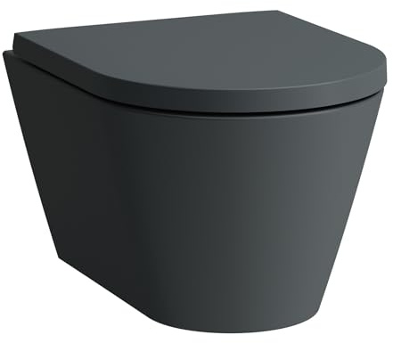 Laufen Kartell WC suspendido COMPACT, cisterna baja, sin borde, 490x370x285mm, H820333, Color: Grafito mate