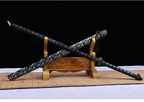 LQSMX sword 43.3 in Broadsword/scharf/Chinesisches Kampfsportmesser Katana Schwert echt Samuraischwert Handgeschmiedeter Manganstahl