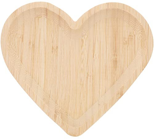 Plateau de service en bois en forme de cœur, plateau à fruits, assiette à collation, réutilisable, frites, bonbons, desserts, assiettes à gâteau, assiette à apéritif, planche à fromage, taille M
