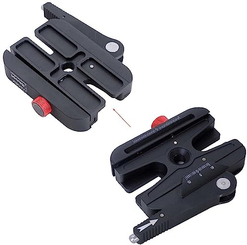All-Metal Quick Self-Locked Long Lever Clamp Converter Adapter with Knob Fine-Tuned, Compatible with Manfrotto 200PL Camera Plate & Arca-Swiss Fit Camera Quick Release Plate and Arca Fit Tripod Head