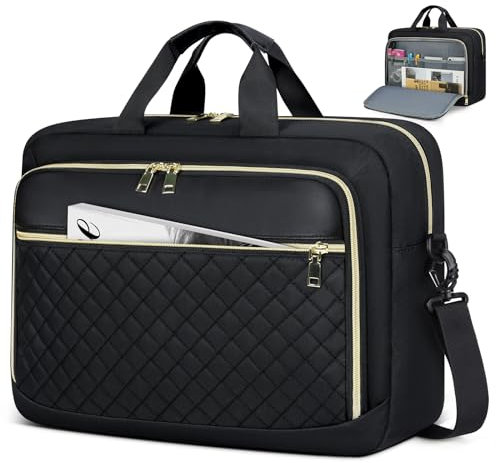 NEWHEY Bolsa para Portátil Mujer 15.6 Pulgadas Maletín Profesora Maleta Portadocumentos Grande Bolsa Ordenador Portatil Trabajo Maletin Oficina Bolso Universidad Bolso Enfermera para Viaje