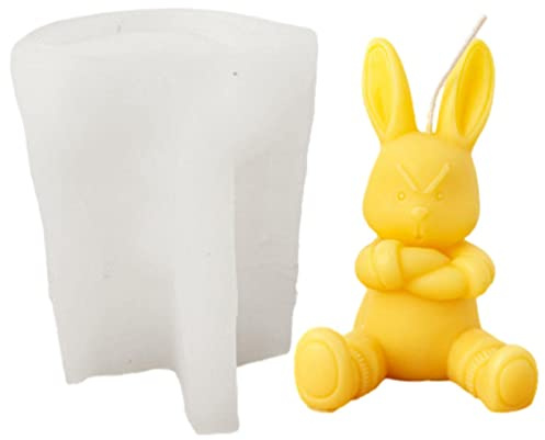 Ostern Kaninchen Silikonform, 3D Hase Silikon Kerzenform Seifenform, Tier Epoxidharz Formen Silikon Kaninchen Kuchenform Für DIY Seife, Silikon Backform Für Die Herstellung Von Süßigkeiten, Seife