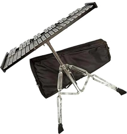 37 Noten Glockenspiel Metall Xylophon tragbar mit Tragetasche mit verstellbarem Ständer Glockenspiel Schlaginstrument