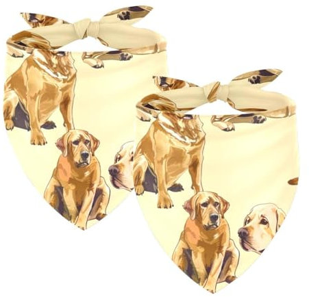 Hundehalstücher mit Labrador-Muster, waschbar, dreieckig, für kleine, mittelgroße und große Hunde, Katzen, Haustiere, 2 Stück
