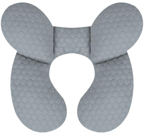 KAKIBLIN Baby Neck Pillow, Upgraded Baby Support Pillow, Head Pillows for Carseat, Newborn Neck Support for Car Seat,Pushchair,Travel (Light Grey)