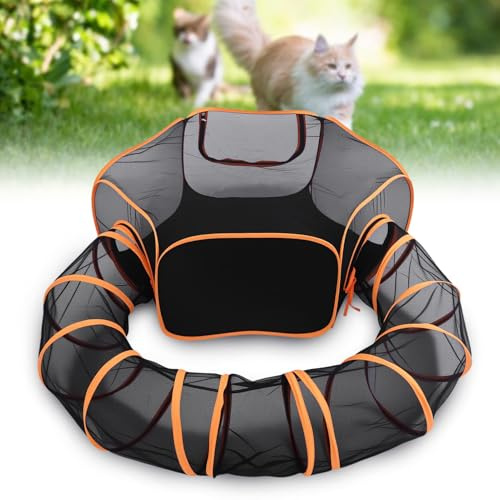 Katzengehege Outdoor, Tragbare Katzenzelte für Draußen, Outdoor Katzengehege für Indoor Katzen, Atmungsaktives, Faltbares, Tragbares Katzen Zelt für und Andere Kleintiere