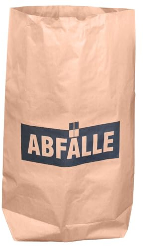 Abfallsäcke Abfälle, Kraftpapier, 2-lagig, Braun, 120 L, 70 x 95 cm, 25 Stück