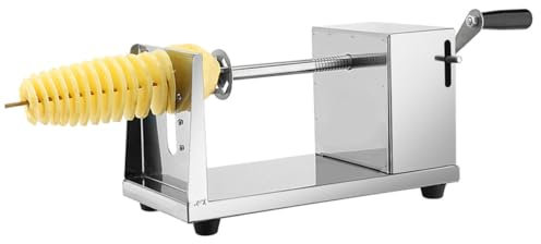 MAGICLULU Affettatrice Manuale Per Patate Tagliaverdure A Spirale in Acciaio Inossidabile Utensile Per Patatine Fritte Manovella Piedini Antiscivolo