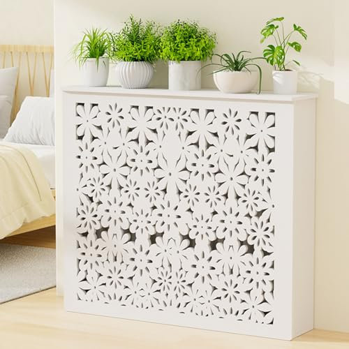 Copri Termosifone,Copertura per Radiatore Decorativa,Copri Termosifone Protezione Riscaldamento,Copritermosifone a Doghe ed Elegante per la Casa,con Funzioni Decorative ed Espositive(60x80x15cm)