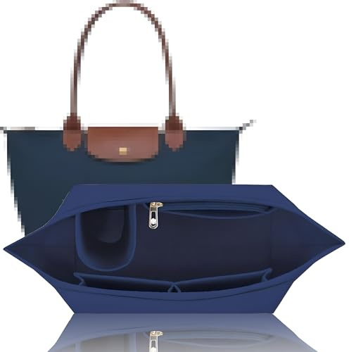 Shengruili Organizer für Longchamp Tasche-M,Multi-Pocket Felt Handbag Organizer,HandtaschenOrganizer,Folding Tote BagOrganizer,PurseOrganizer,FilzOrganizer für Taschen