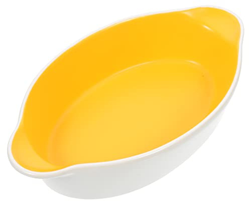 MAGICLULU Teglia Ceramica Bicolore Ovalata Per Forno Pirofila Resistente Con Doppio Colore Antiscivolo Adatta Per Arrosti Lasagne e Dolci Per Famiglie e Ristoranti
