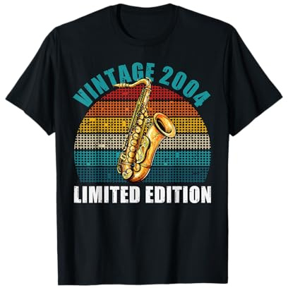 Vintage 2004 22 Years Old Saxophone Player 22nd Birthday T-Shirt