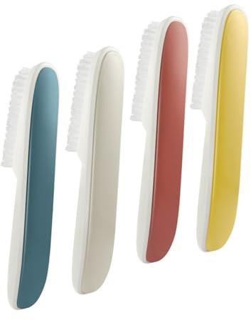CONGARTENO 4pcs Clothes and Shoes Cleaning Brush Soft Bristle Material Comfortable Grip for Dirt Removal Bathroom and Laundry Use