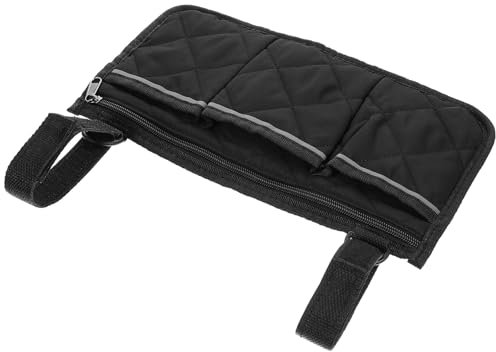 Xindojuz 1 PCS Wheelchair Bag, Wheelchair Pouch Side Pocket with Cup Holder, Wheelchairs Bags to Hang on Back, Wheelchairs Armrest Accessories for Walkers, Rollators, Mobility Scooters (Black)