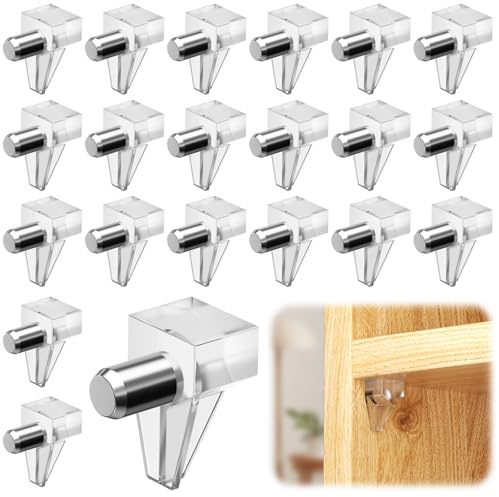 100 PCS Shelf Holder Pins, Shelf Support Pegs, 5mm Durable Cupboard Shelf Pegs, Glass Shelf Support Pins, Kitchen Shelf Pegs, Wardrobe Shelf Holders for Kitchen Shelves Wardrobe Cabinet Bookcase