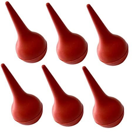 OATIPHO 6 Stück Ohrspritzen aus Gummi für Sanfte Reinigung von Babys Nase und Ohr mit Saugfunktion und Luftblasfunktion in Rot für Hygienische Anwendung