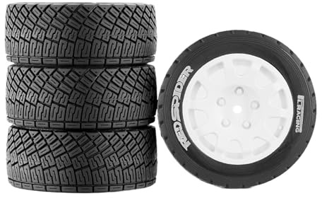 F Fityle 4X Ruote da Rally RC di Ricambio per Veicoli Telecomandati RC, Ruote e Pneumatici da Drifting RC, Pneumatici per Auto per Parti 1/8, Accessori Fai da