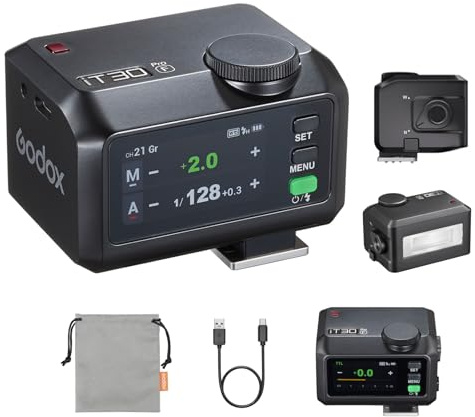 GODOX iT30ProF TTL Kamerablitz GN15 Kamera Speedlite 560 Blitzanzahl 1,5 s Wiederaufladezeit 1/8000s HSS Eingebauter Diffusor für Fuji Kameras (Schwarz)