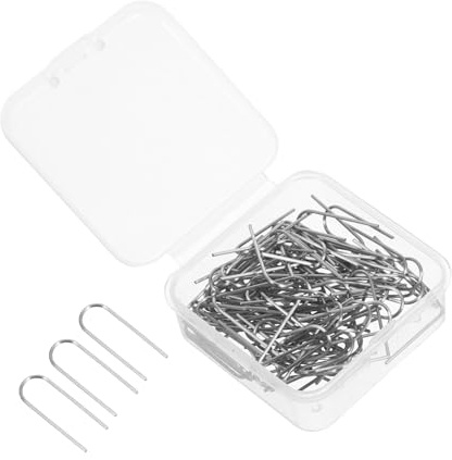 AKOOSY Nichrome U Shaped Hooks with Storage Box 60 Pieces Heat Resistant Wire Hooks for Pottery Kiln Wire for Fused Glass DIY Pendants Ornaments and Jewellery Making