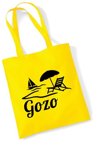 Huuraa borsa di cotone Gozo Malta Borsa regalo in tessuto giallo 10 litri cotone Gozo Malta souvenir