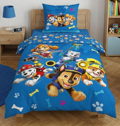 Paw Patrol Funda Nórdica Cama 90 140x200 + Funda Almohada 63x63 Azul Regalo