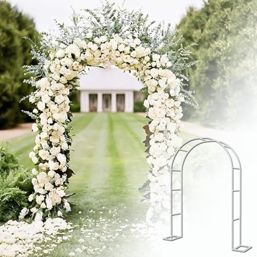 Arco de jardín de metal, 200/220/230 cm, gran árbol de pera, arco de rosas, soporte para plantas trepadoras para bodas, fiestas, jardines, decoración floral (color: blanco, tamaño: 3,0 x 2,2 x 0,2 cm)