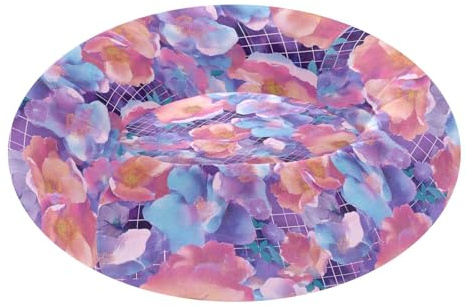 Vapor Wave Style Blommor Lila Drömmande Husdjur Hundbäddar Varm & Mysig Fluffigare Kattkudde Säng för Liten Storlek Husdjur Förnödenheter