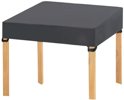 GORGECRAFT Mantel Cuadrado Gris Ajustado de 91 x 91 x 10cm Elástico para Picnic Apto para Mesas Plegables de 3,(2) m Lavable Y Lavable Ideal para Acampar Al Aire Libre Y Banquetes.