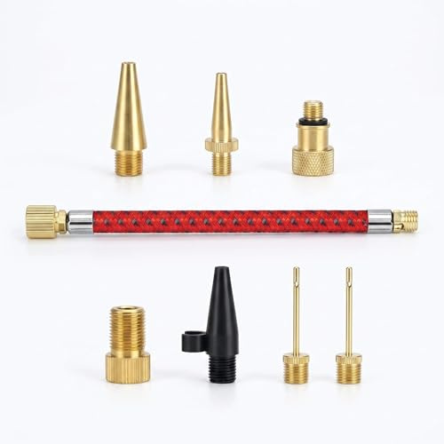 Bekecidi 8 Pièces Embout Pompe Vélo, Adaptateur Valve Velo Kit | Avec Rallonge‑Valve 16 Cm, Aiguille Gonflage Ballon, Adaptateurs De Gonflage, Pour Vélos De Route Et De Montagne