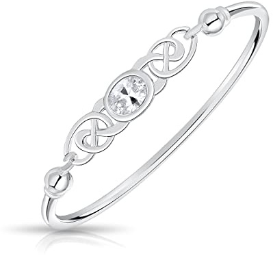 DTPsilver -Damen Armreif/Armbänder 925 Sterling Silber - Keltische Dreifaltigkeitsknoten - keltischen Kollektion - Zirkonia