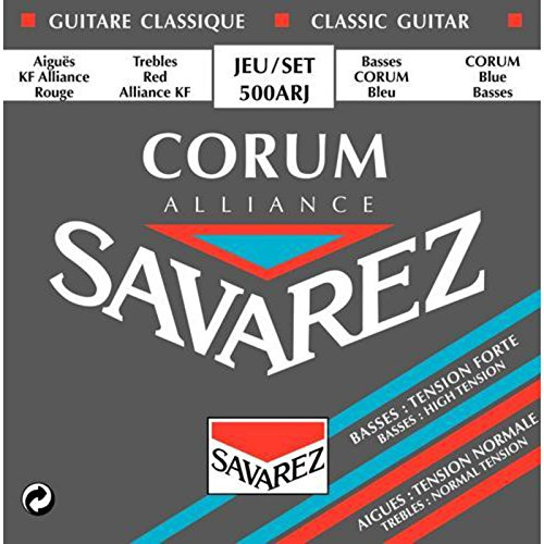 Savarez 500ARJ Jeux de cordes pour Guitare classique Rouge/Bleu