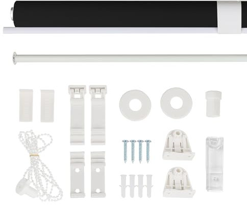 Magiea Doppelrollo Klemmfix ohne Bohren & mit Bohren, Schwarz-weiß B65 x H150 cm Stoffbreite 61 cm, Klemmrollo lichtdurchlässig und Blickdicht, Fensterrollo Sonnenschutzrollo für Fenster