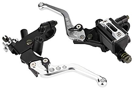 EBTOOLS Für Motorradbremshebel, Modifikation des Motorrads, 7/8 Zoll (22 mm), hydraulischer Brems- und Kupplungshebel, Universal, Paar links und rechts, Öltank aus Metall, geeignet für