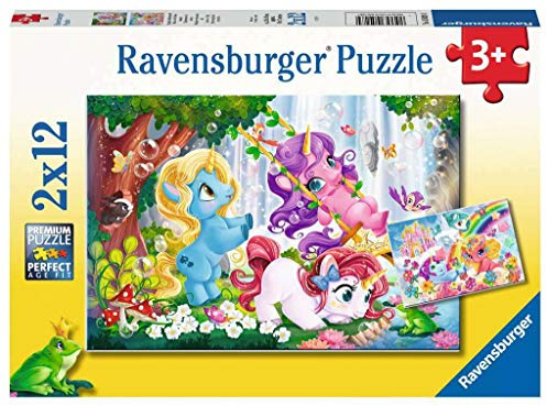 Ravensburger Kinderpuzzle - 05028 Magische Einhornwelt - Puzzle für Kinder ab 3 Jahren, mit 2x12 Teilen