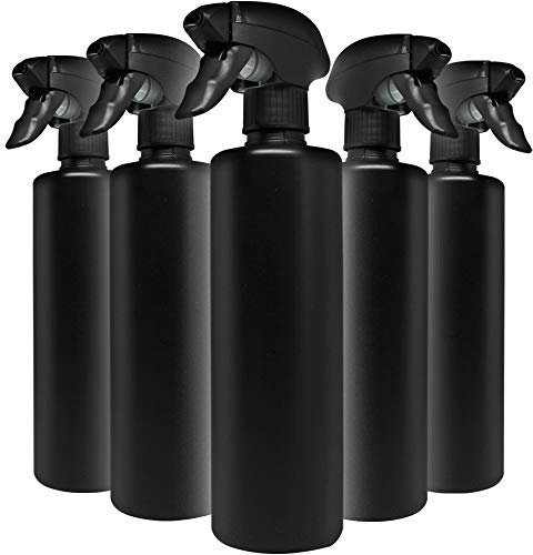 KABITEC HS-SPRÜHER in edlem Schwarz 500ml - 5er-Pack, nachfüllbare Kunststoff Sprühflasche, Profi-Qualität, auslaufsicher - ideal für Haushalt, Werkstatt und Garage