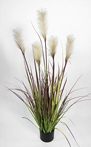 Seidenblumen Roß Pampasgras/Grasbusch 120cm LA Dekogras künstliches Gras Kunstpflanzen Kunstgras künstliche Pflanzen Solitärgras Ziergras
