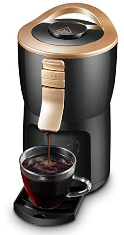 LTLWSH Cafetera con Molinillo, 2 en 1 Cafetera Automatica Molinillo Integrado, cafetera Goteo (200ml) 1 Tazas Cafetera de Filtro 600W